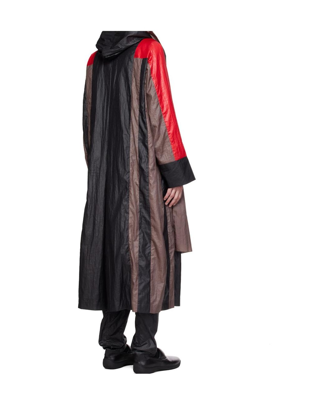 Kiko Kostadinov Red Pleated Striped Coat for men