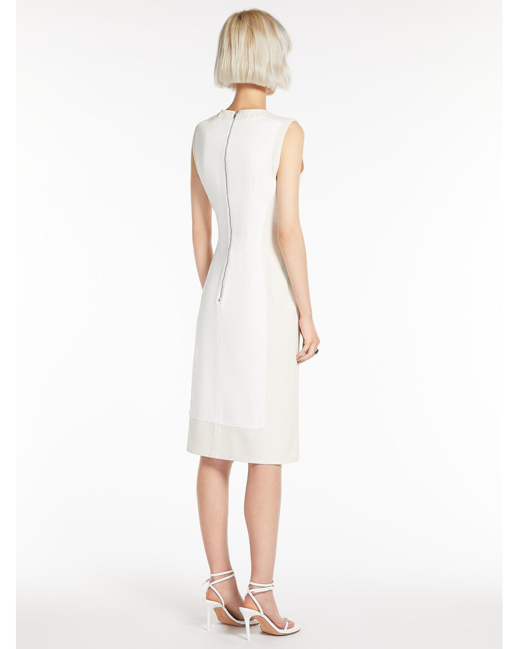 Sportmax White Yang Crewneck Sleeveless Dress