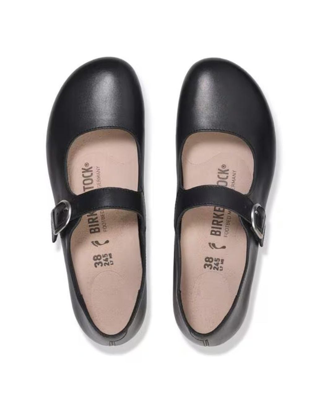 Birkenstock Black Buckle Mary Jane Style Ballet Flats
