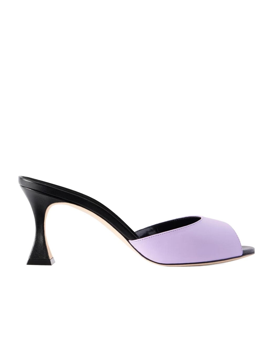 Manolo Blahnik Purple Leather Mules