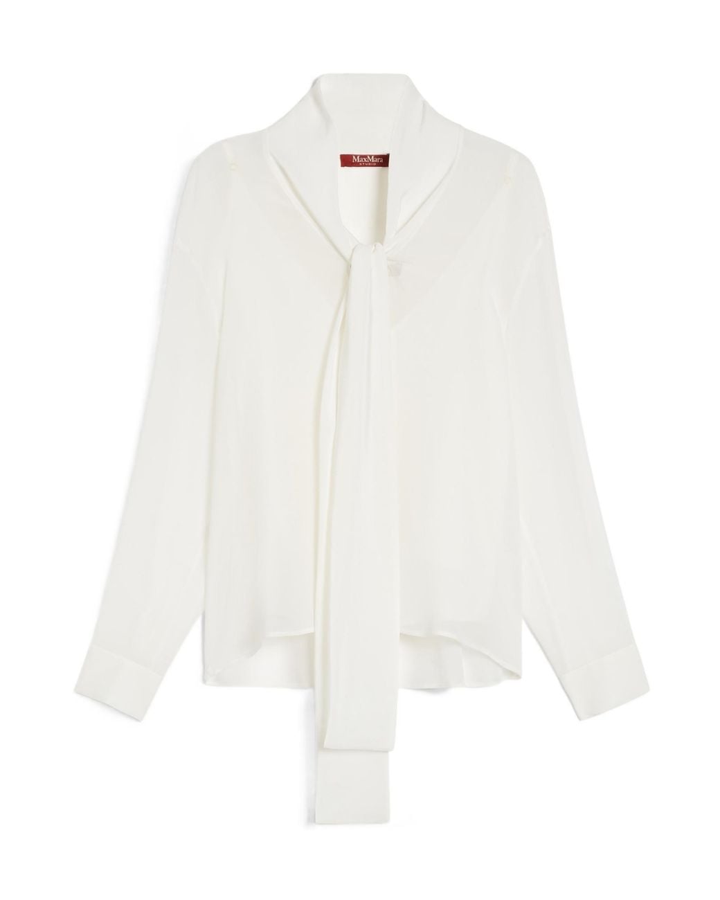 Max Mara White Studio Georgette Long-Sleeved Shirt