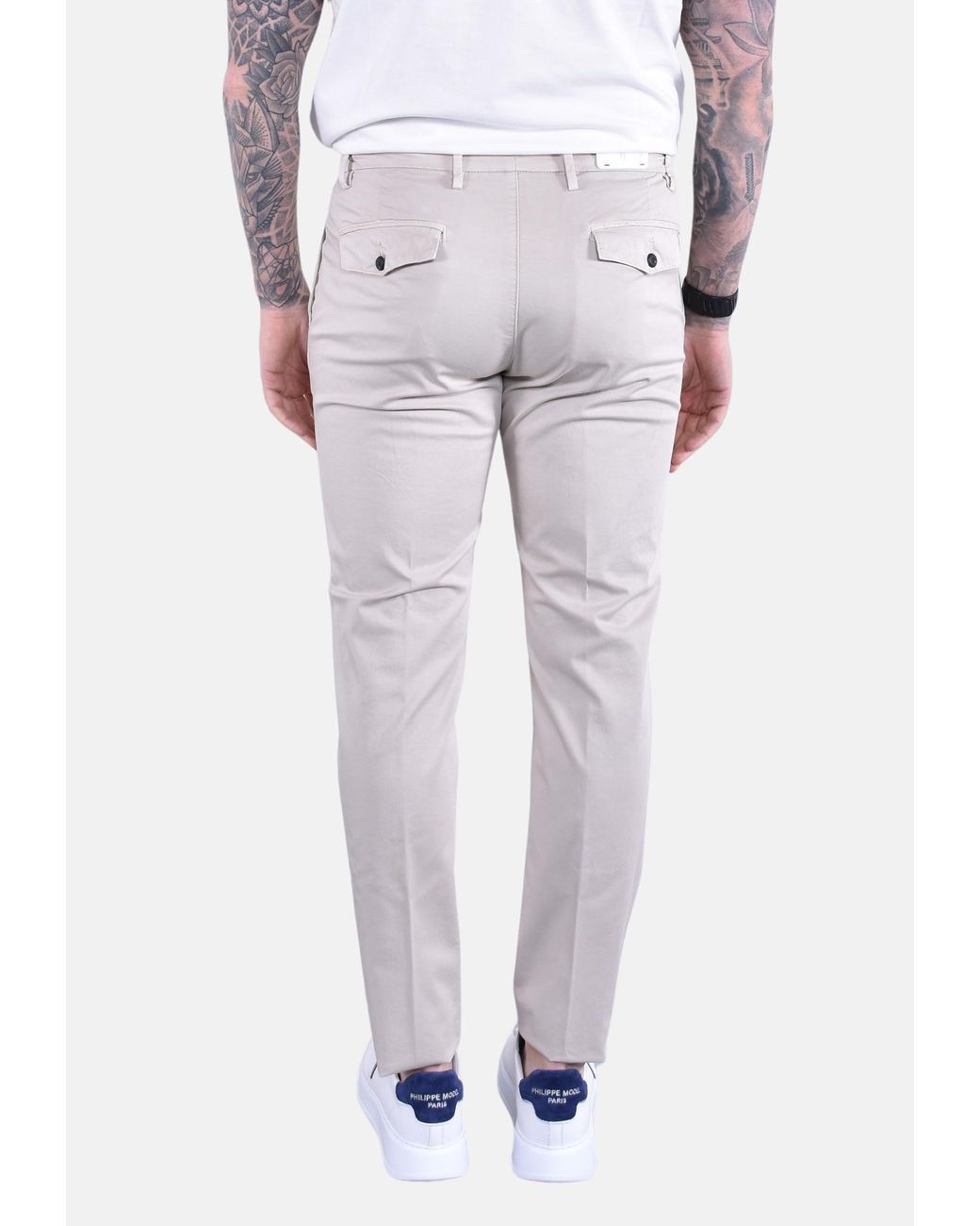 Eleventy Gray Pleated Slim Pants for men