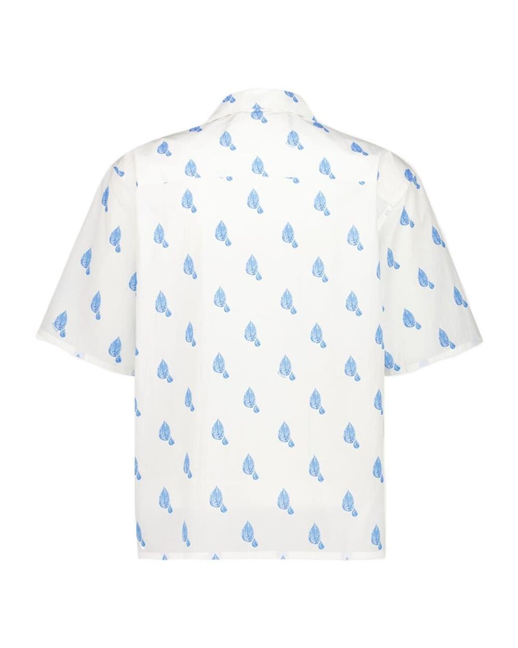 Marni Blue Printed Short-Sleeves Shirt for men