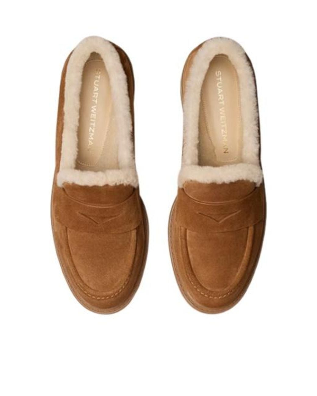 Stuart Weitzman Brown Celia Lite Shearling Loafer
