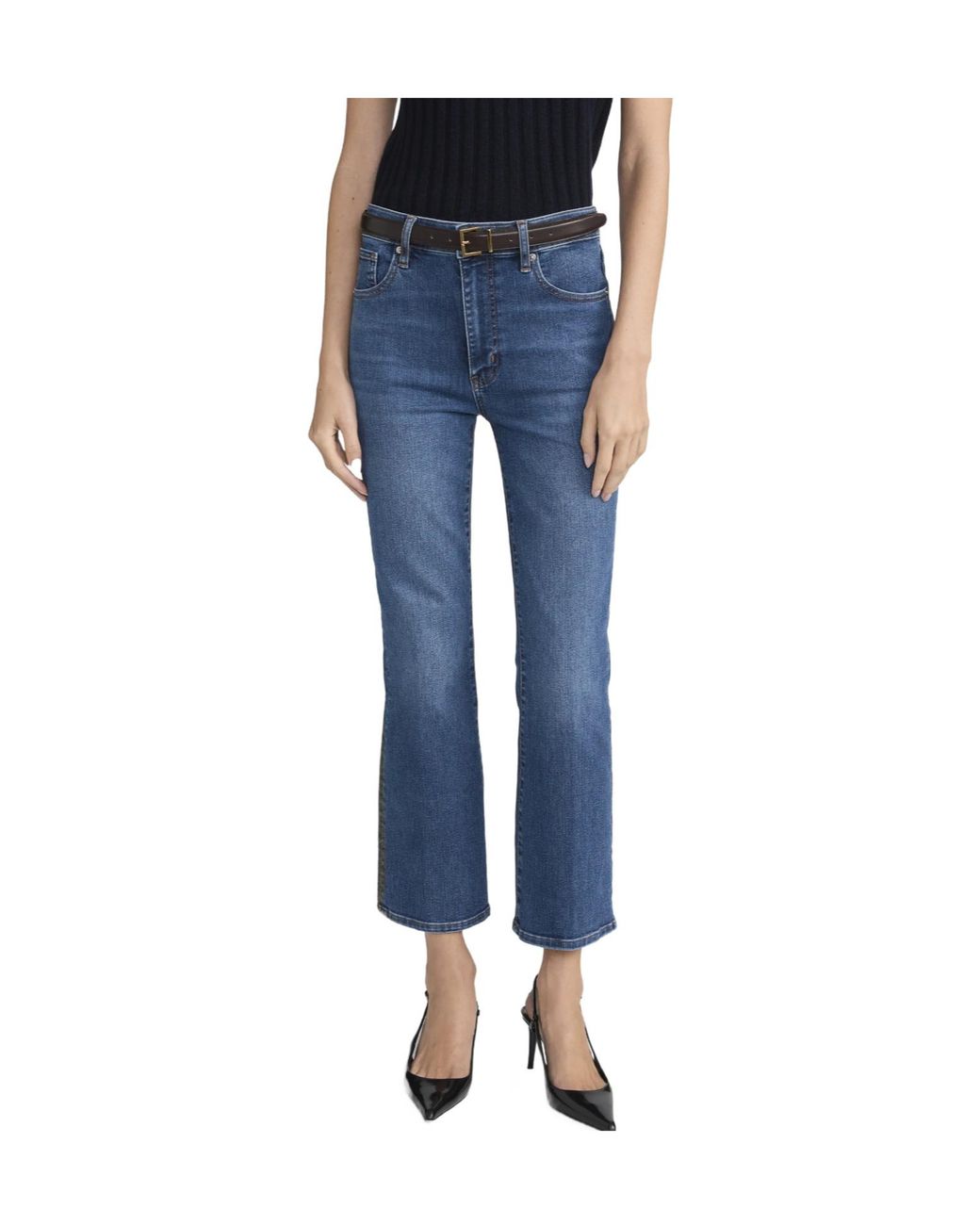 FRAME Blue Foxley Cropped Jeans