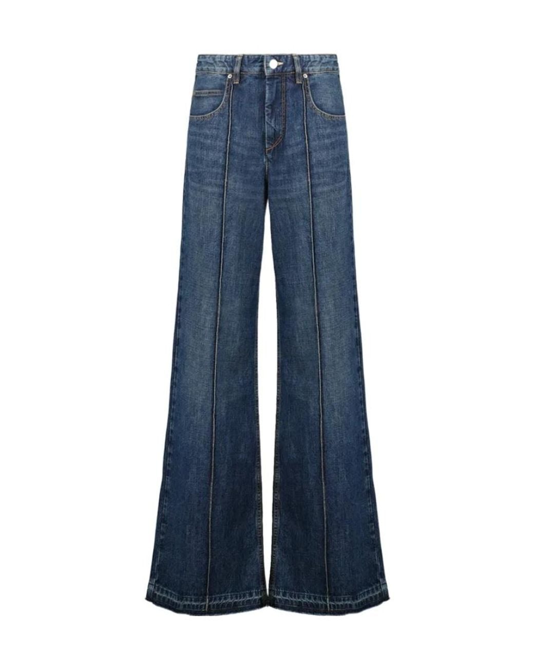 Isabel Marant Blue Noldy Logo-Patch Jeans