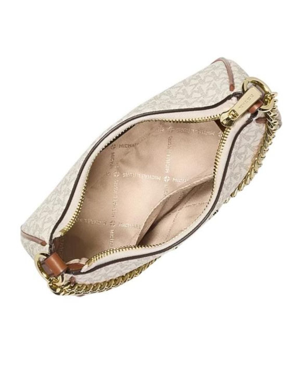 Michael Kors Natural Jet Set Signature Logo Convertible Crossbody Bag