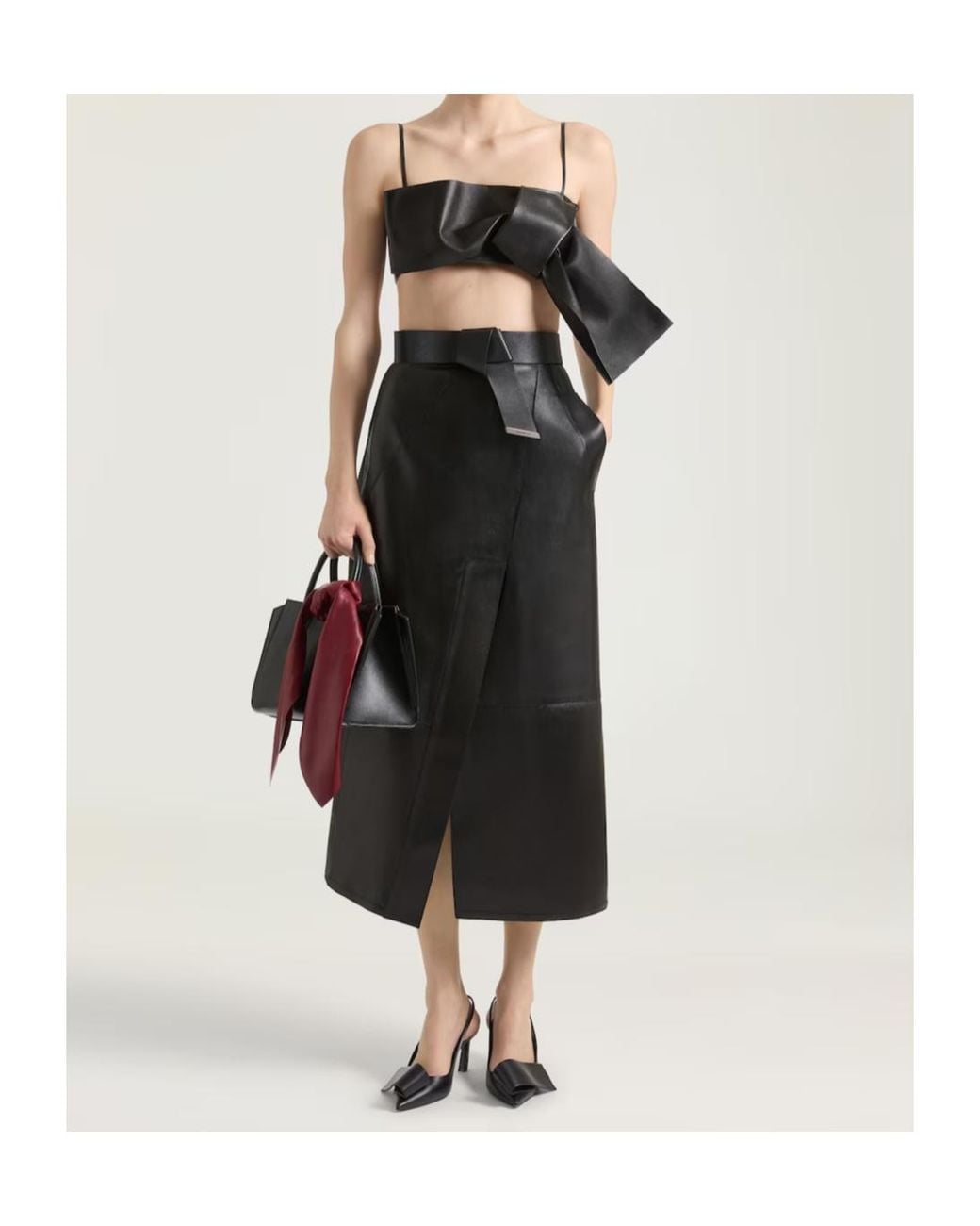 Givenchy Black Midi Asymmetric Skirt