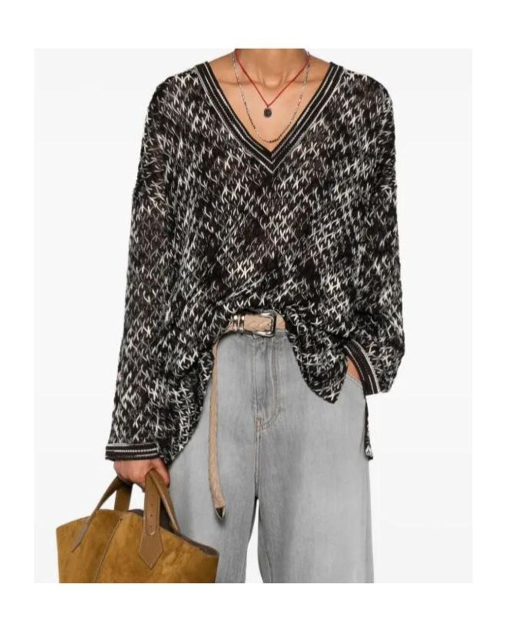 Missoni Black Geometric-Pattern Knitted Jumper