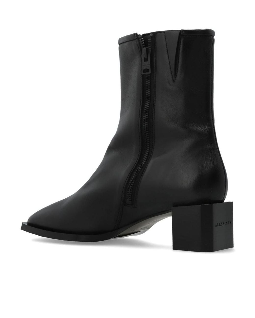 AllSaints Black Avril Heeled Ankle Boots