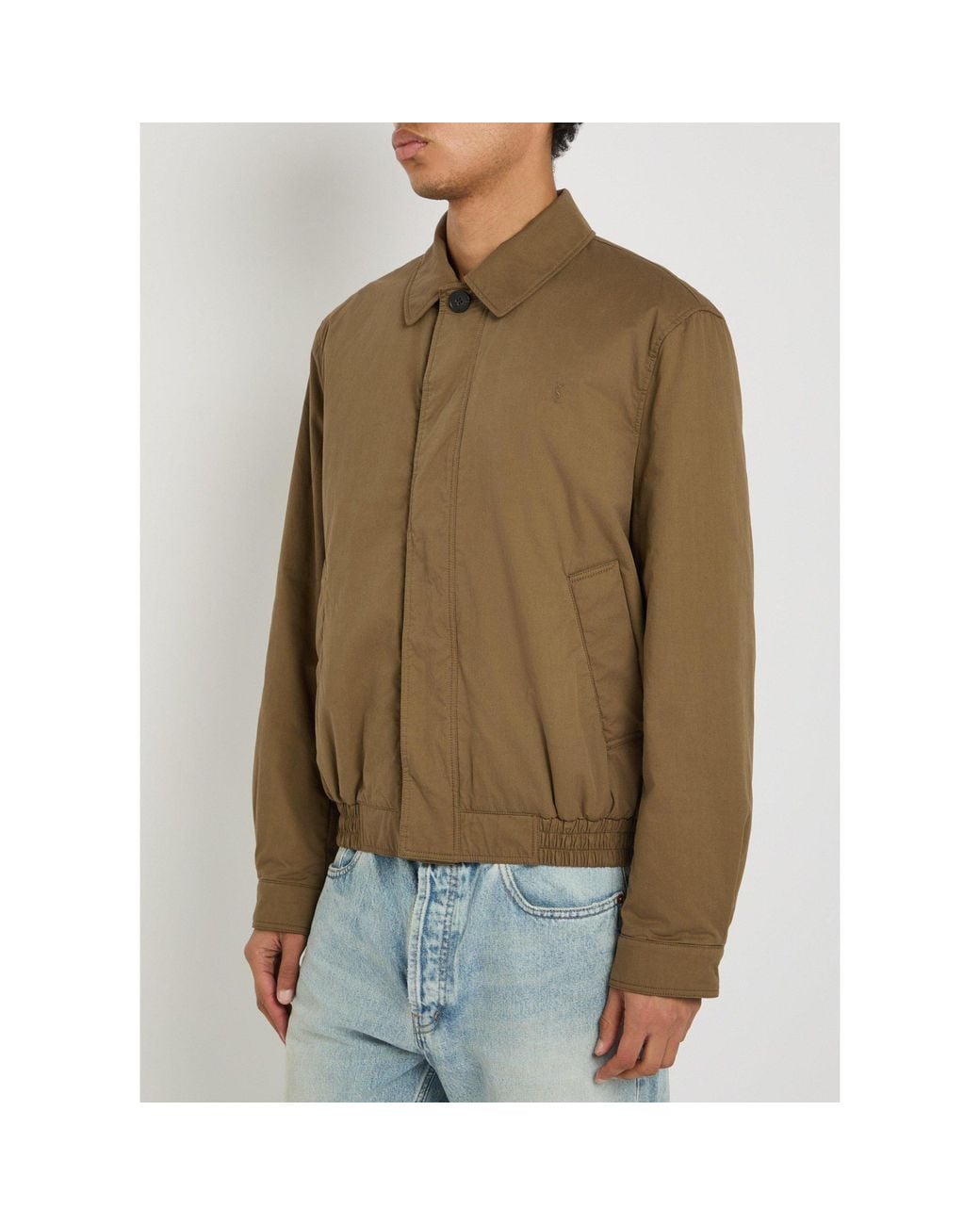 Saint Laurent Brown Simple Cotton Jacket for men