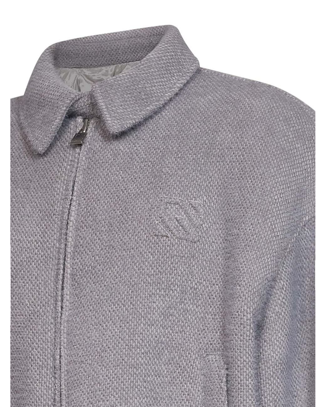 GIUSEPPE DI MORABITO Gray Zip-Up Long-Sleeved Jacket