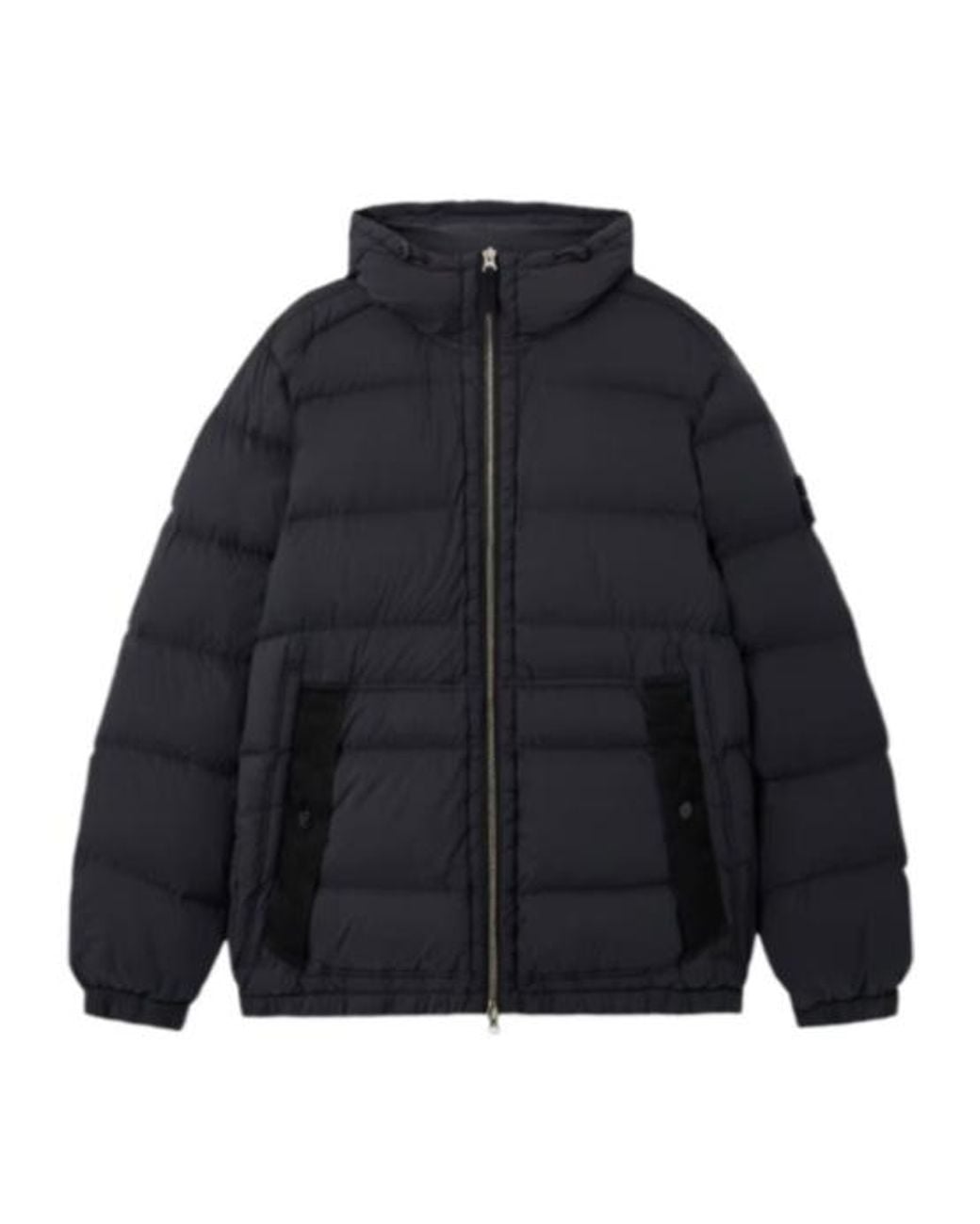 Stone Island Blue Logo Patch Hooded Jacket for men