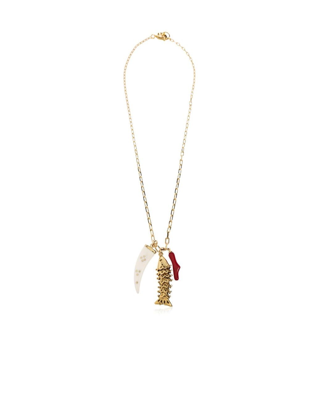 Isabel Marant White Multi-Charm Pendant Necklace