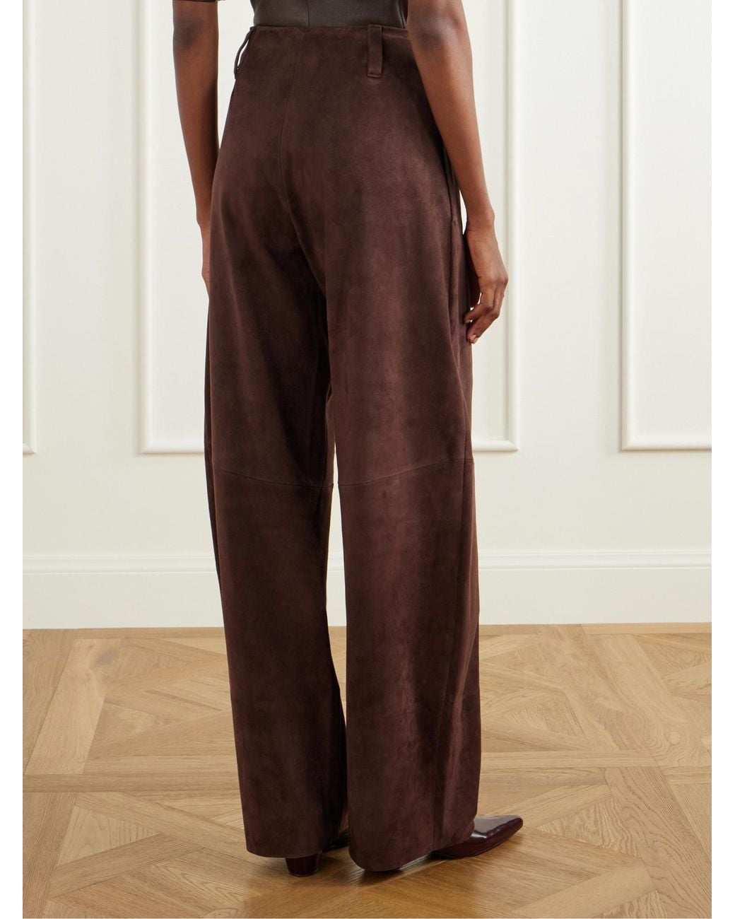 Stouls Brown High-Waisted Wide-Leg Pants