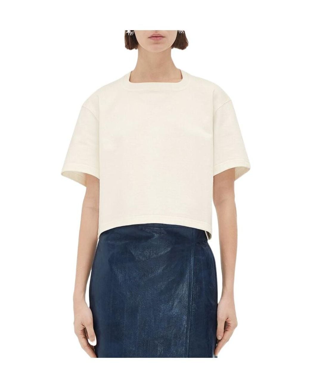 Bottega Veneta White Loose Version Short-Sleeved T-Shirt