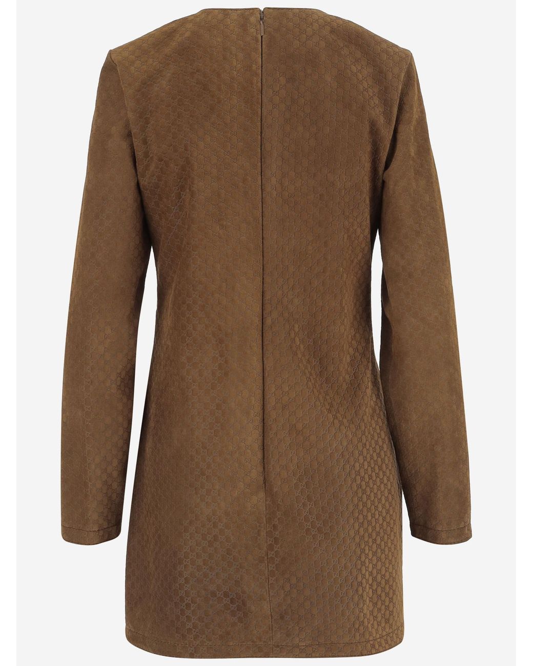 Gucci Brown Monogrammed Horsebit Detailed Mini Dress