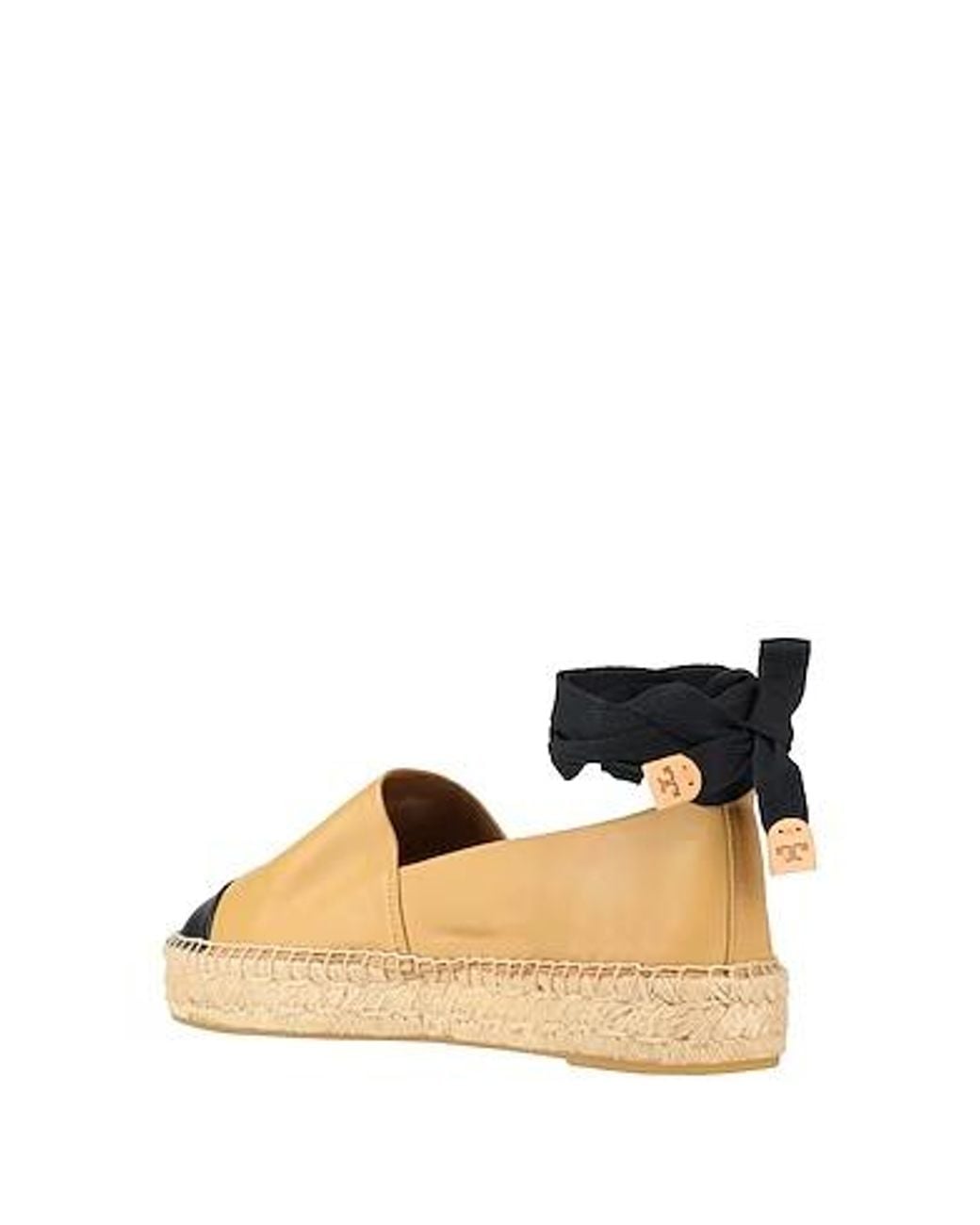 Tory Burch Brown Two-Tone Color Block Straw Shoes