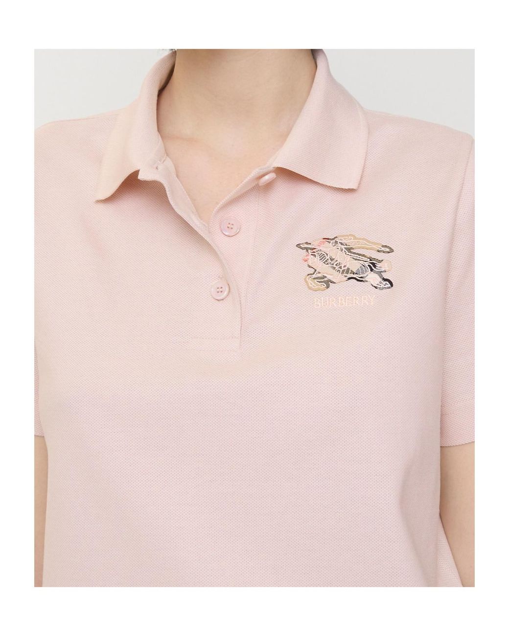 Burberry Pink Cotton Polo Shirt