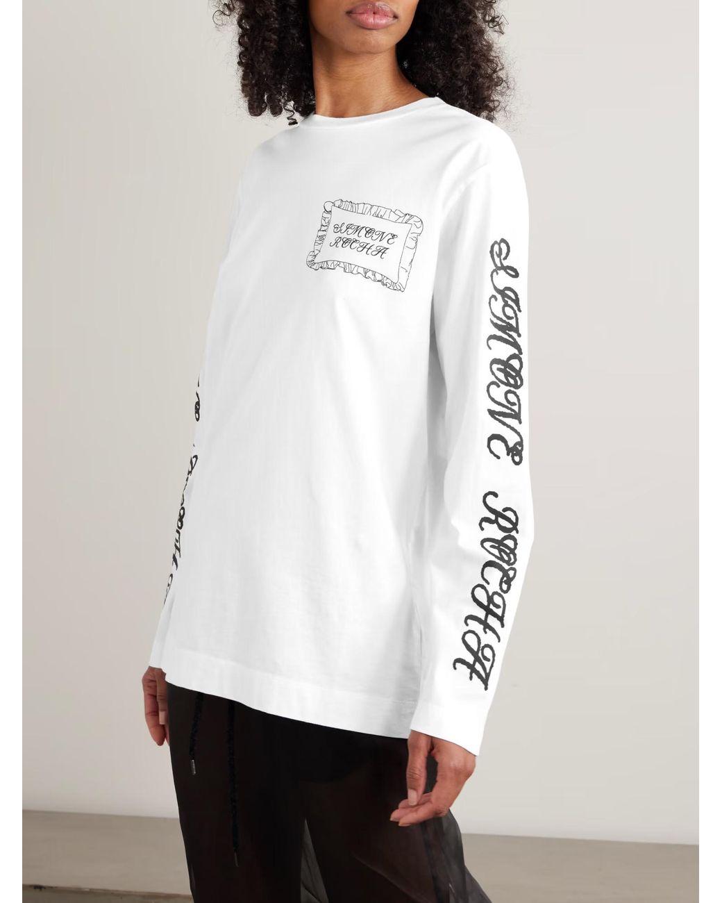 Simone Rocha White Printed Long-Sleeved T-Shirt