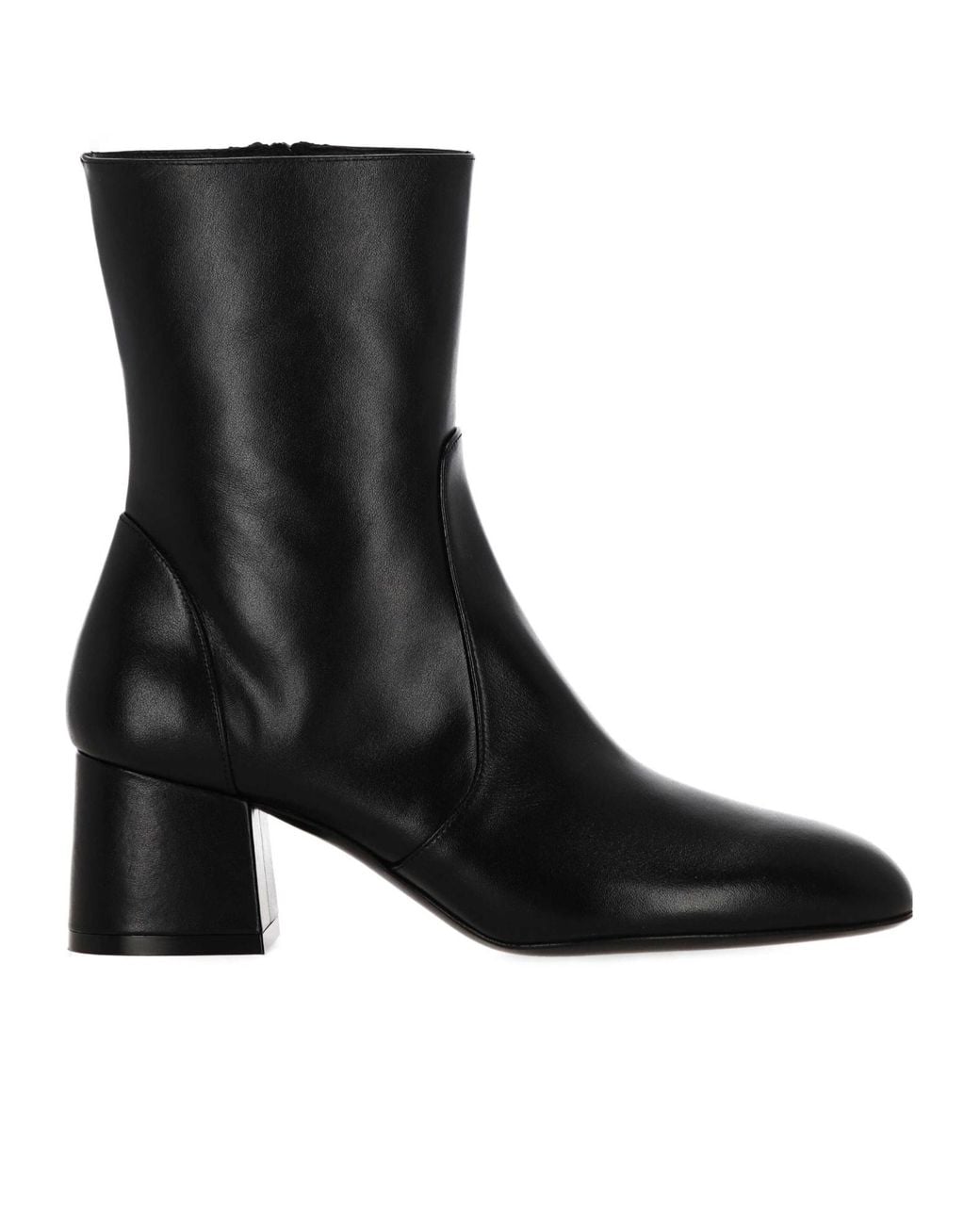 Stuart Weitzman Black Round Toe Ankle Boots