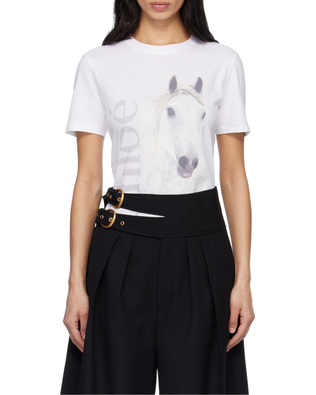 Chloé White Chloé Crew-Neck Jersey Logo T-Shirt