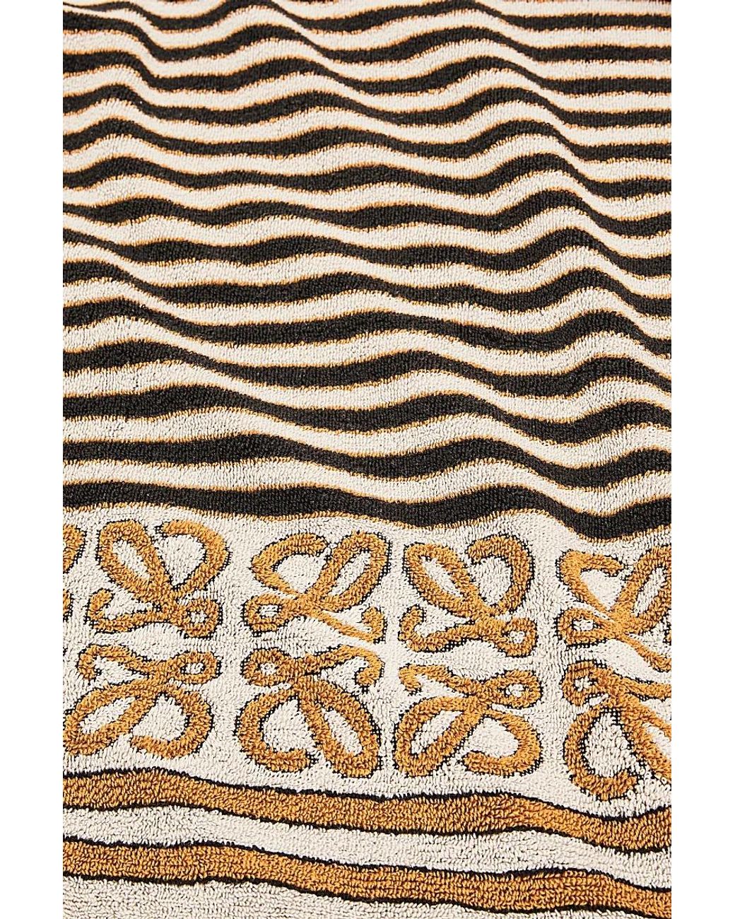 Loewe White Striped Rectangular Towel