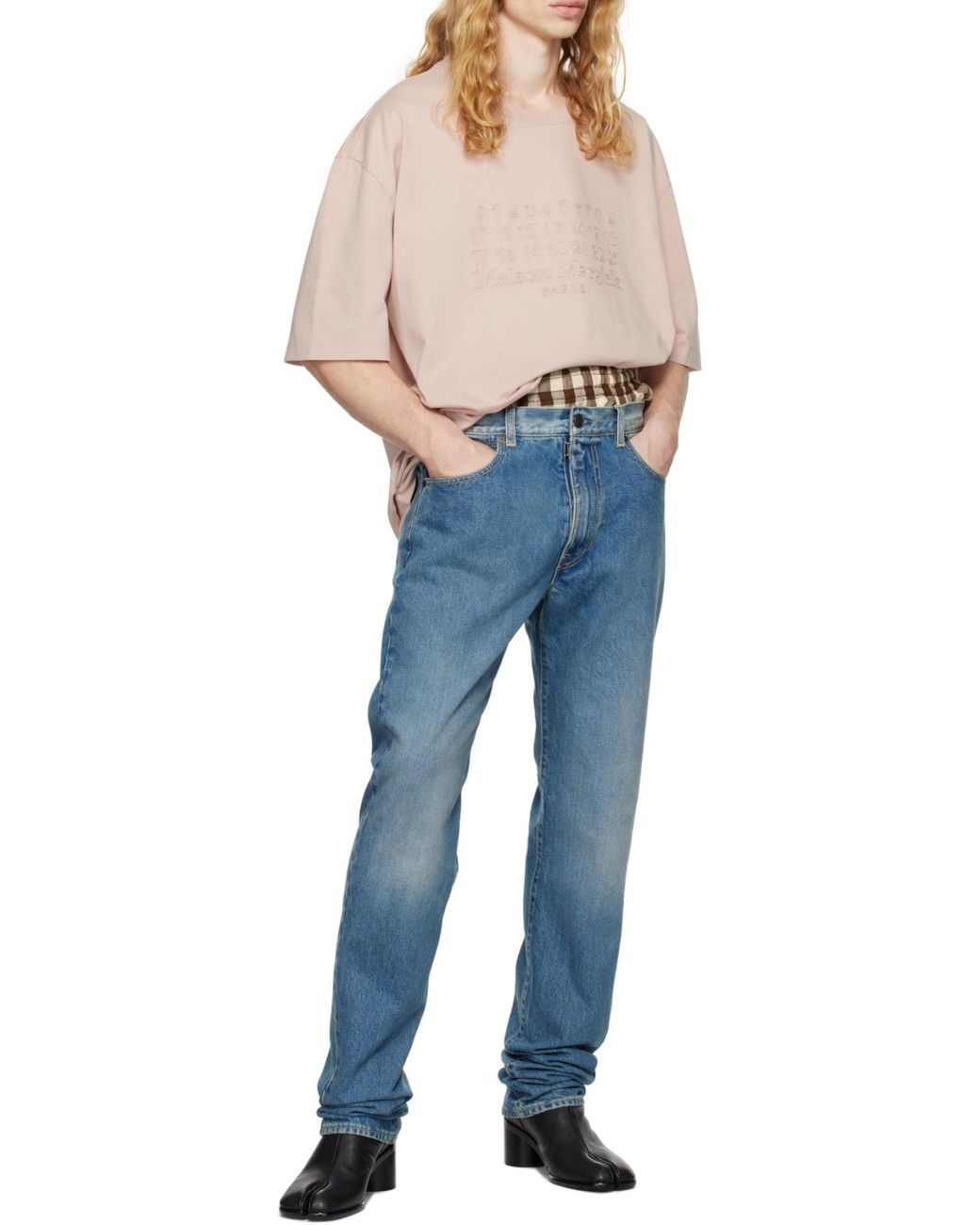 Maison Margiela Blue 4 Stitch Straight-Leg Jeans for men