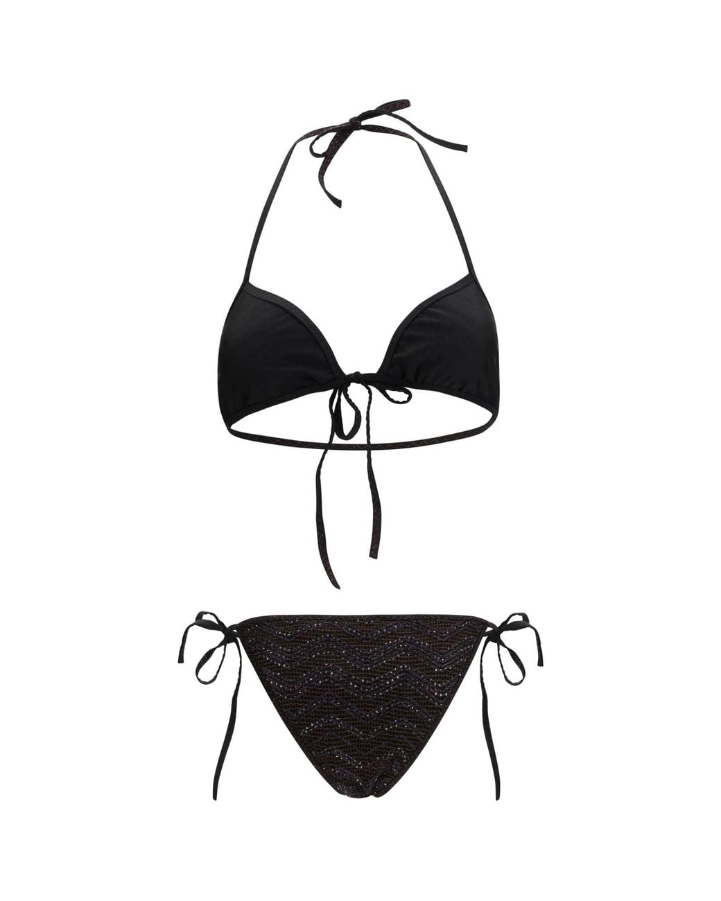 Missoni White Zigzag Sequin Triangle Bikini