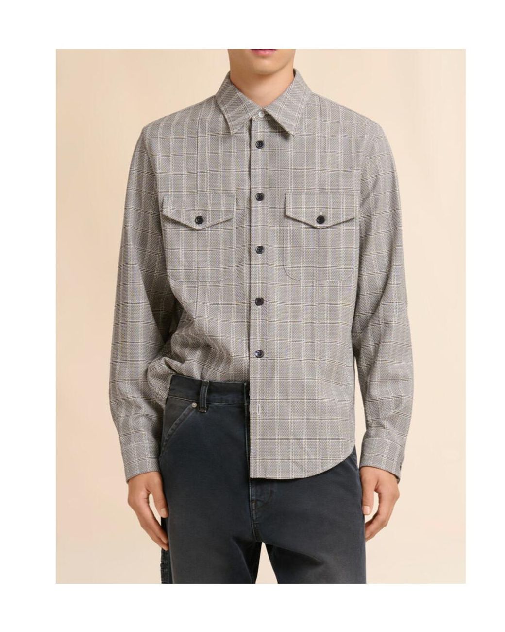 Marni Gray Tartan Check Long Sleeved Shirt for men