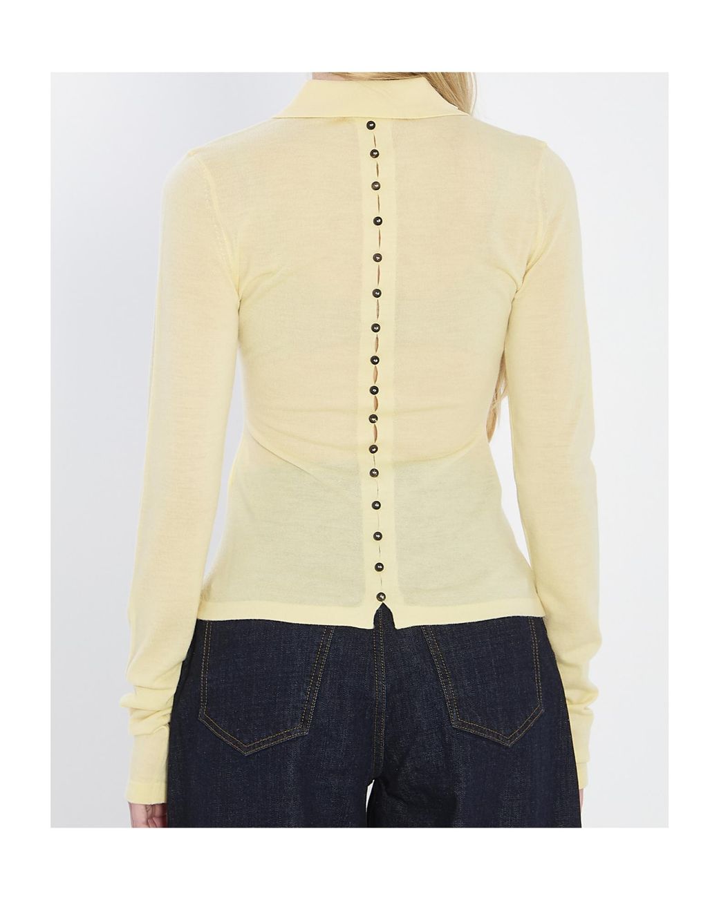 Jacquemus Natural Fine Wool Long-Sleeved Sweater