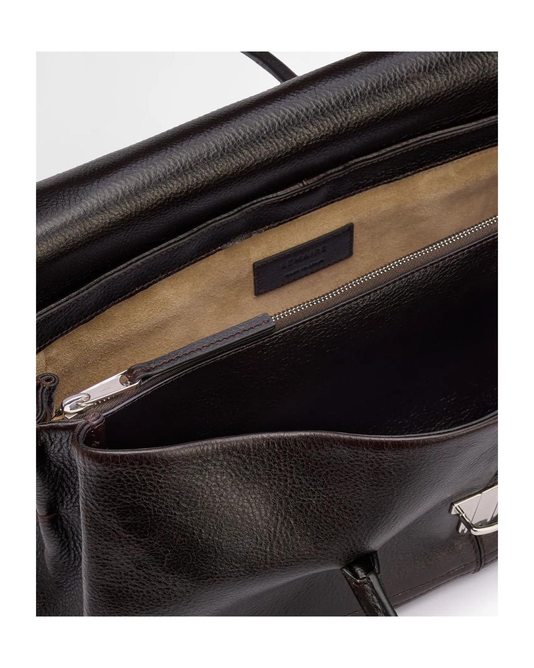 Lemaire Black Gear Logo Detailed Shoulder Bag