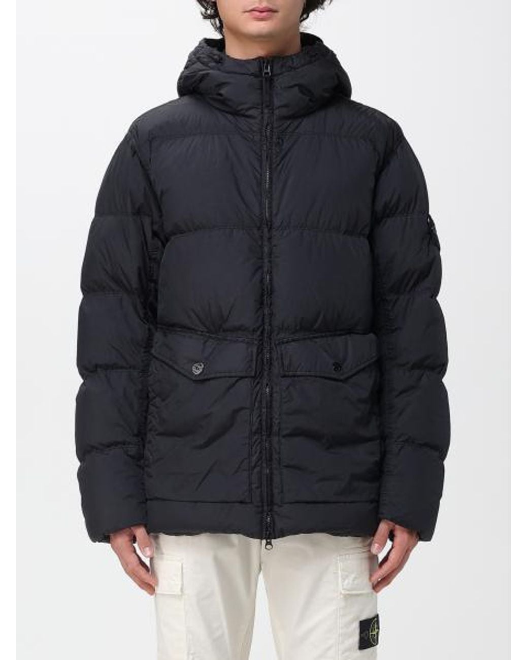 Stone Island Blue S0a23 Down Hooded Coat for men