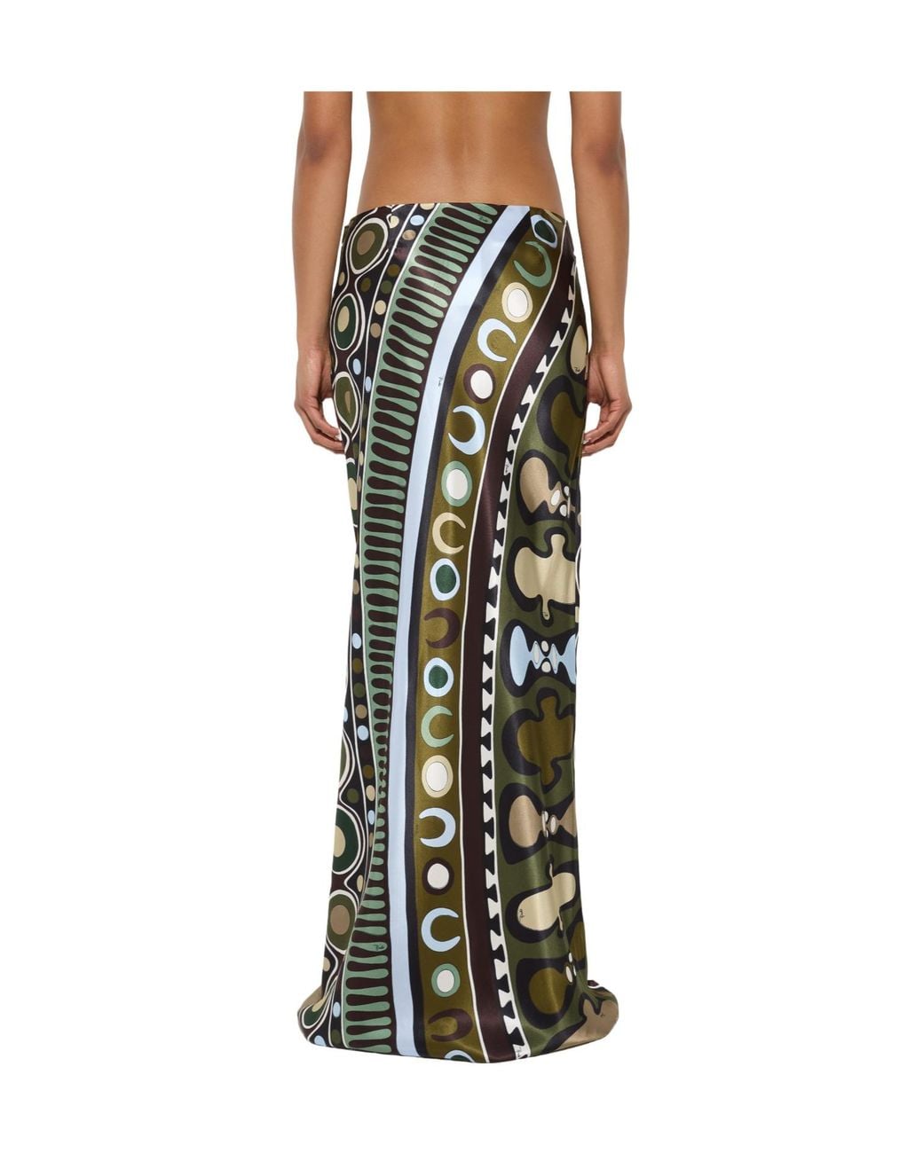 Emilio Pucci Multicolor Pucci Soleil Print Satin Skirt