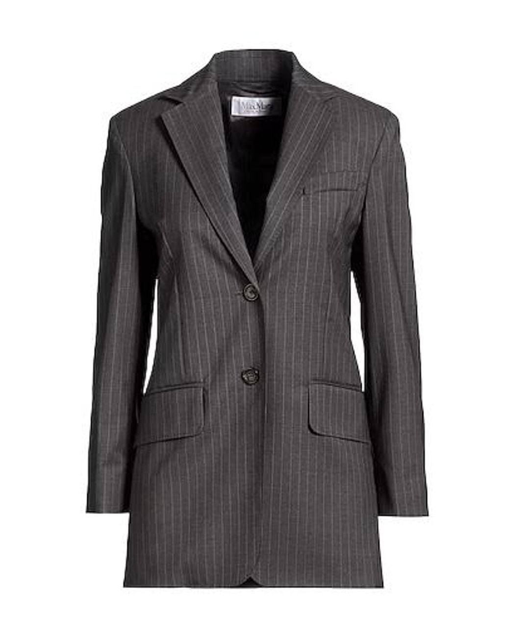 Max Mara Black Striped Wool Blazer
