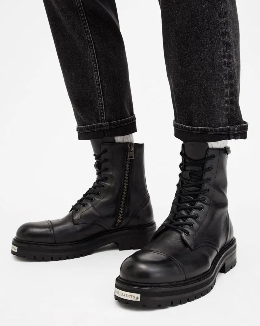 AllSaints Black Hank Boots for men