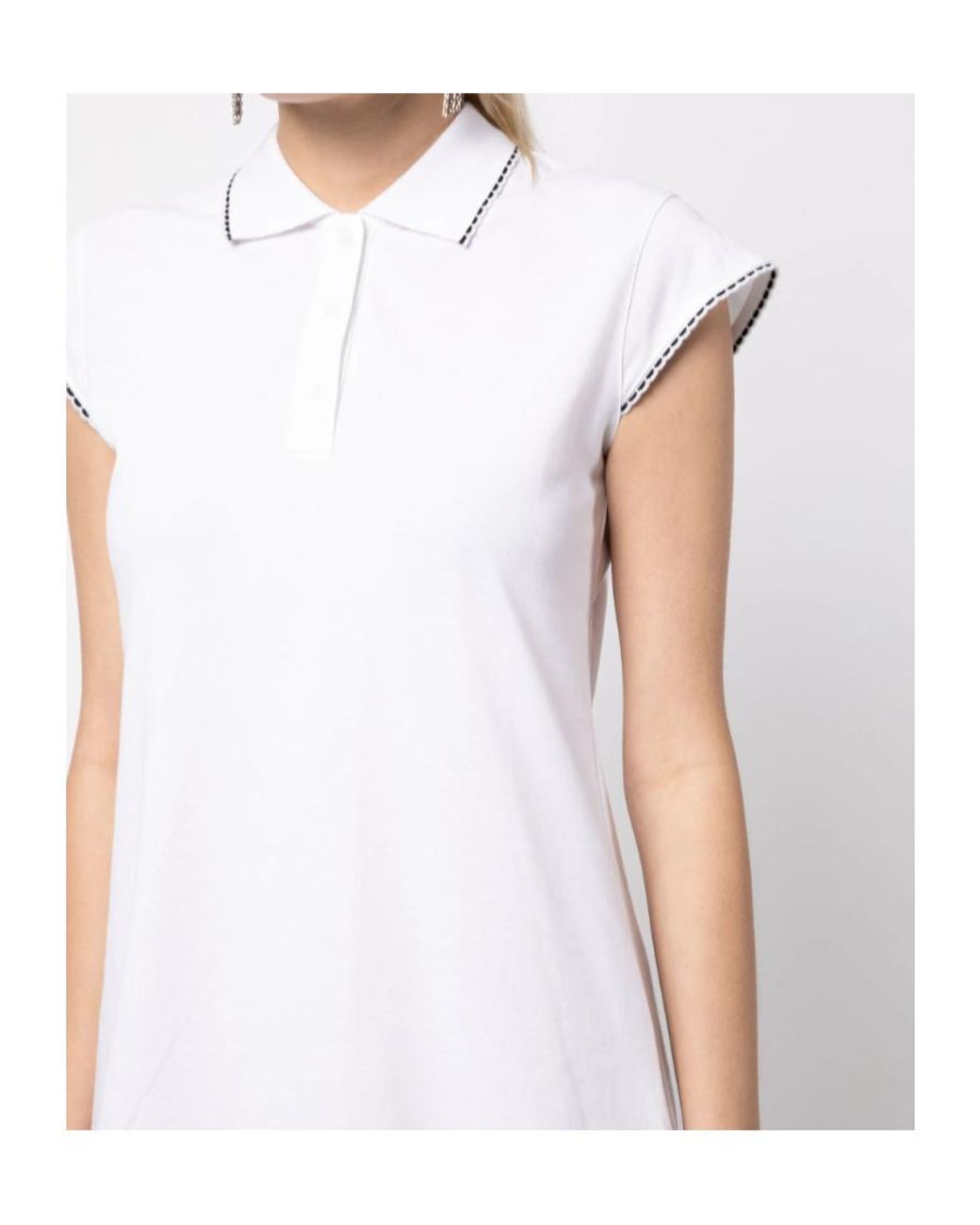 we11done White Contrast-Stitching Shirt Dress