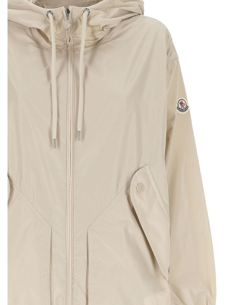 Moncler White Melia Hooded Raincoat
