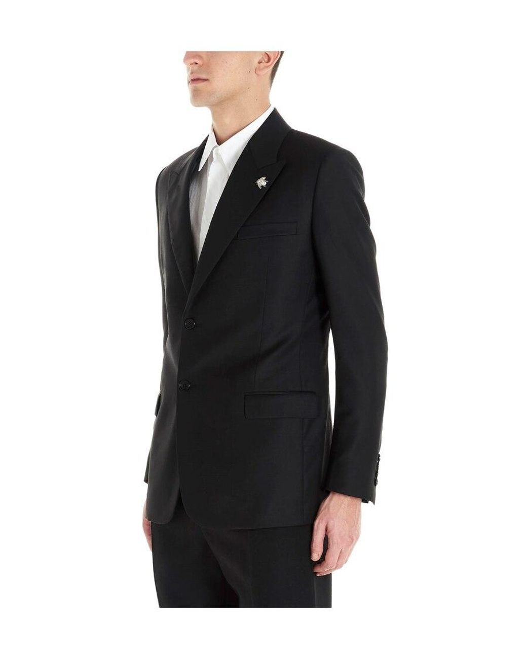 Dior Black Homme Bee Embellished Single-Breasted Jacket for men