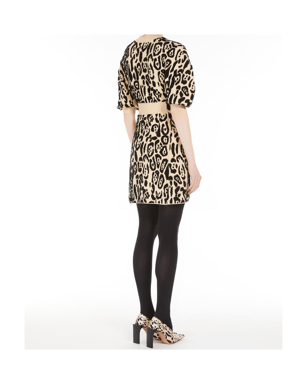 Sportmax Black Animal-Print Terry Dress