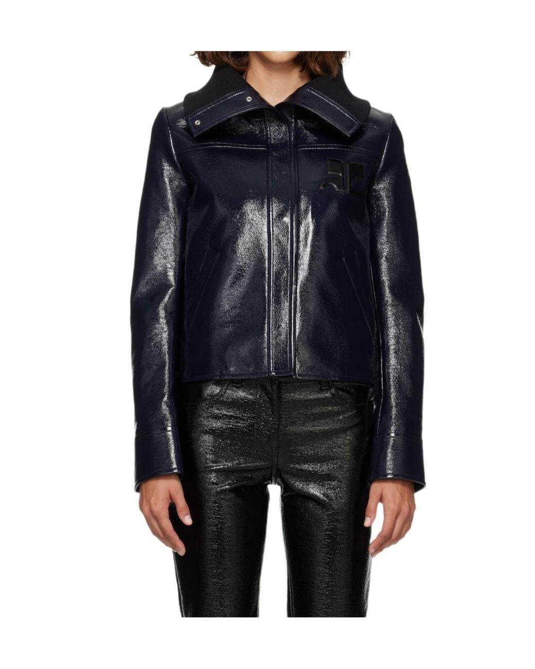Courreges Blue Courrèges High Collar Zip Jacket