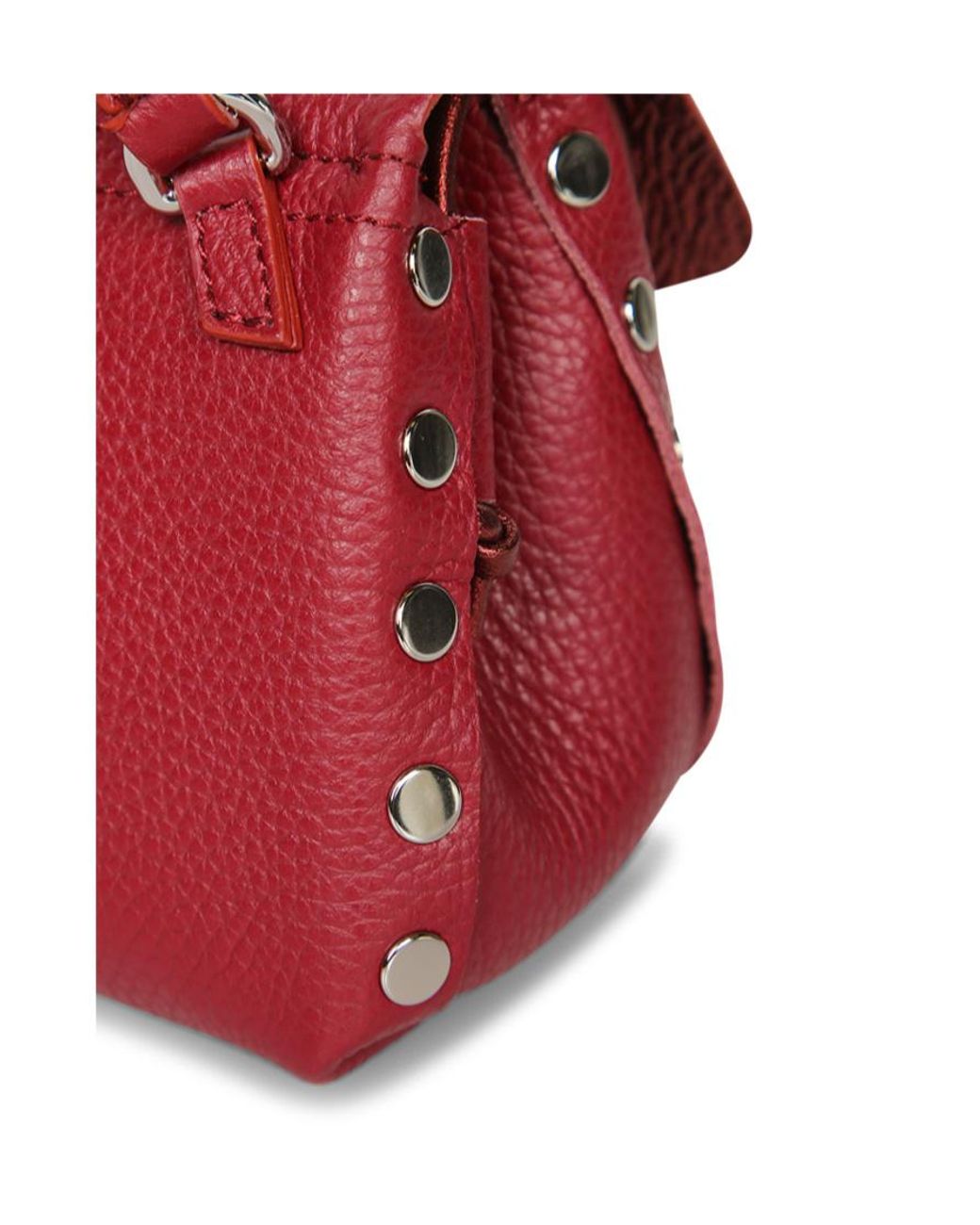 Zanellato Red Studded Leather Shoulder Bag