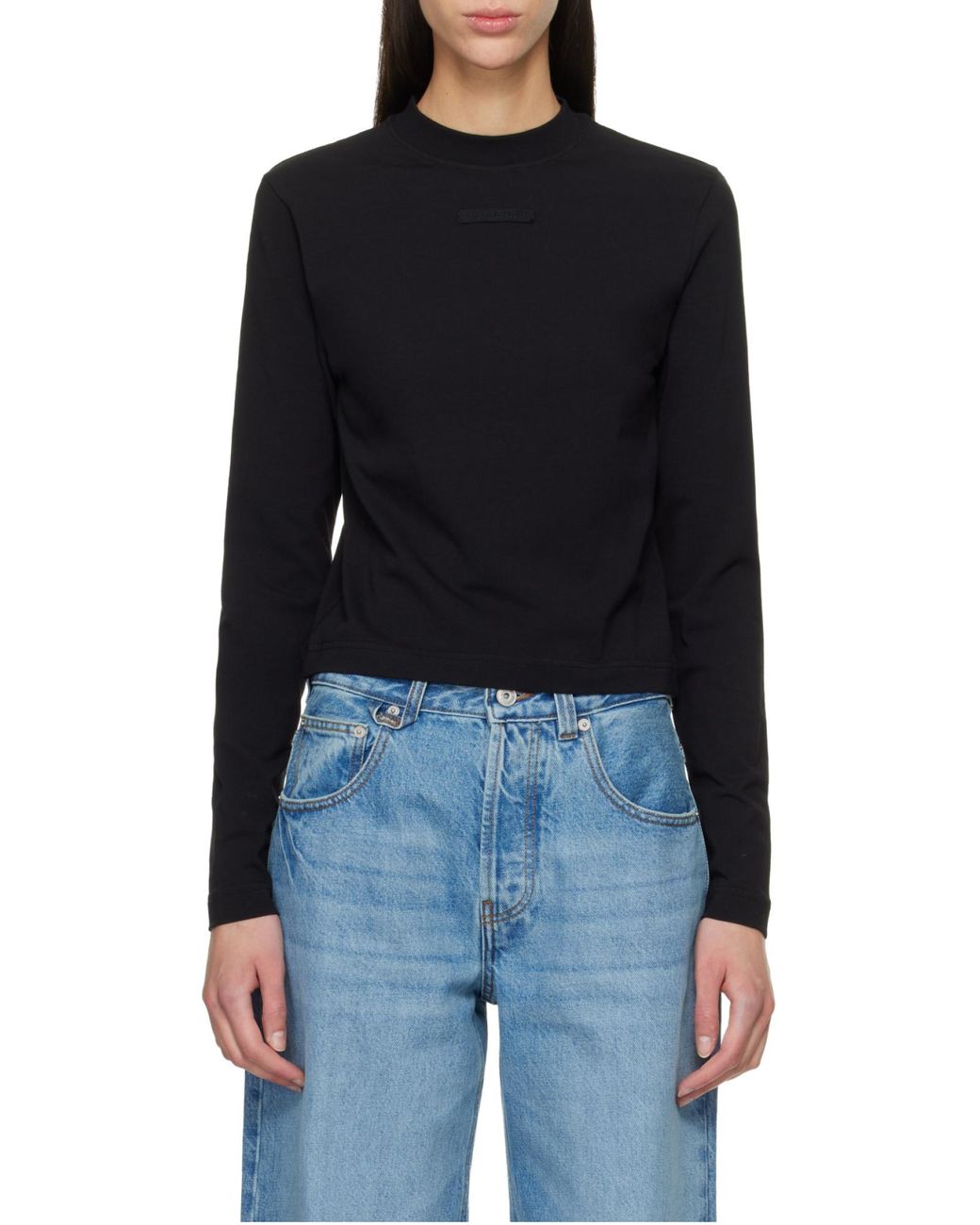 Jacquemus Black Logo Patch Long-Sleeve Top