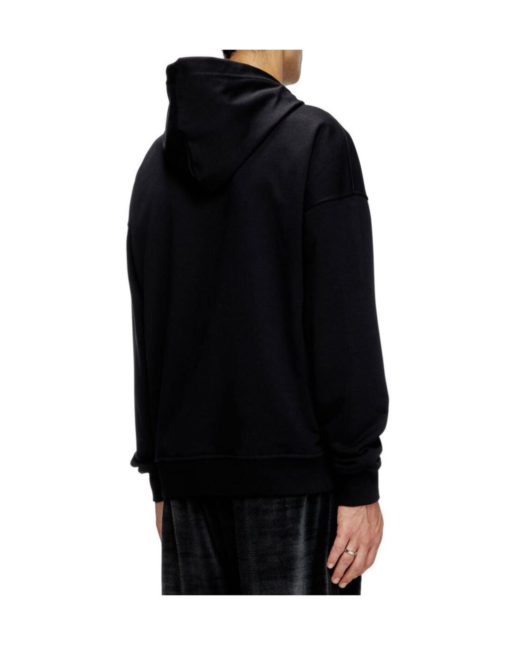 DIESEL Black S-Rob Logo Printed Drawstring Hoodie for men