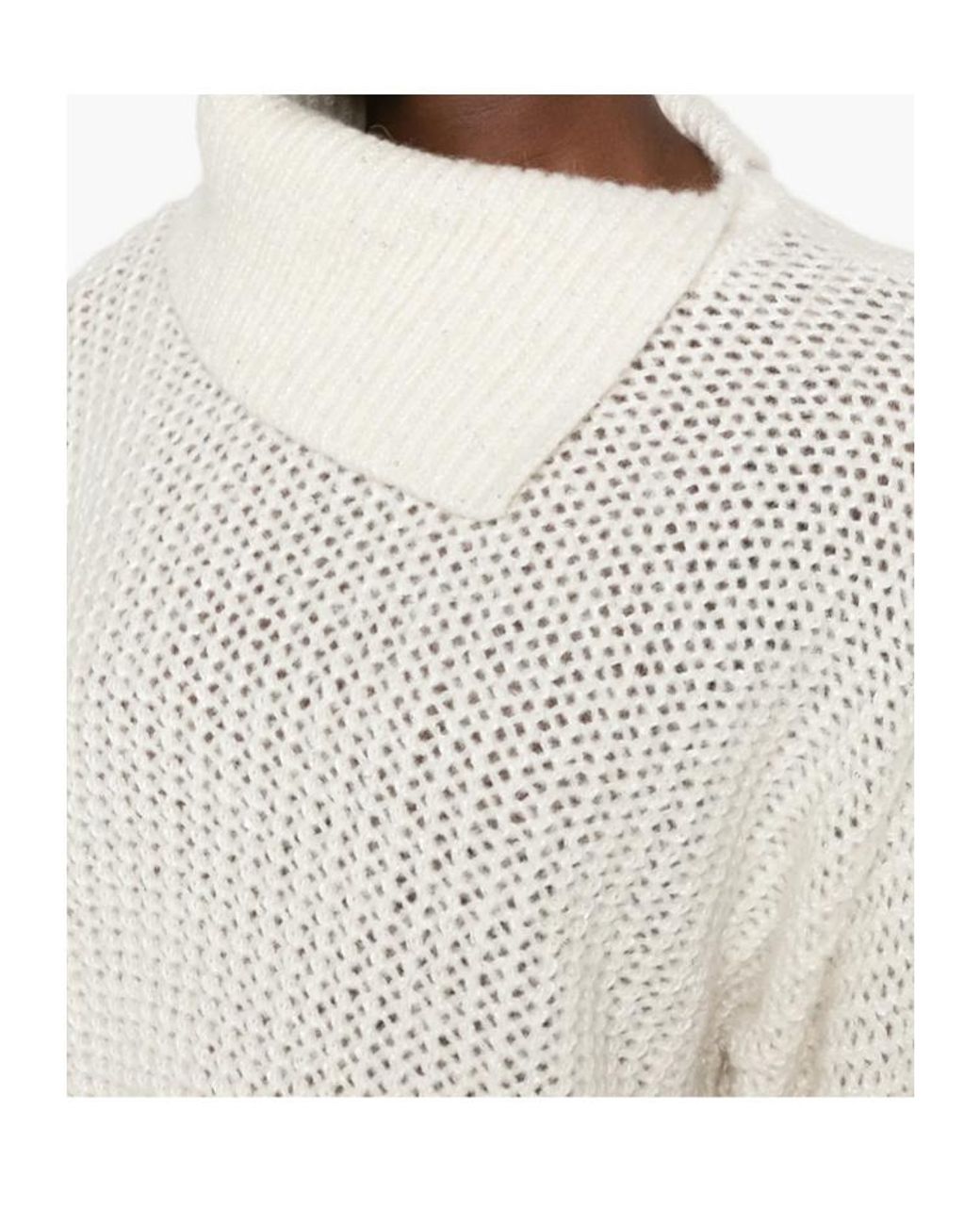 Peserico White Open-Knit Short-Sleeve Sweater