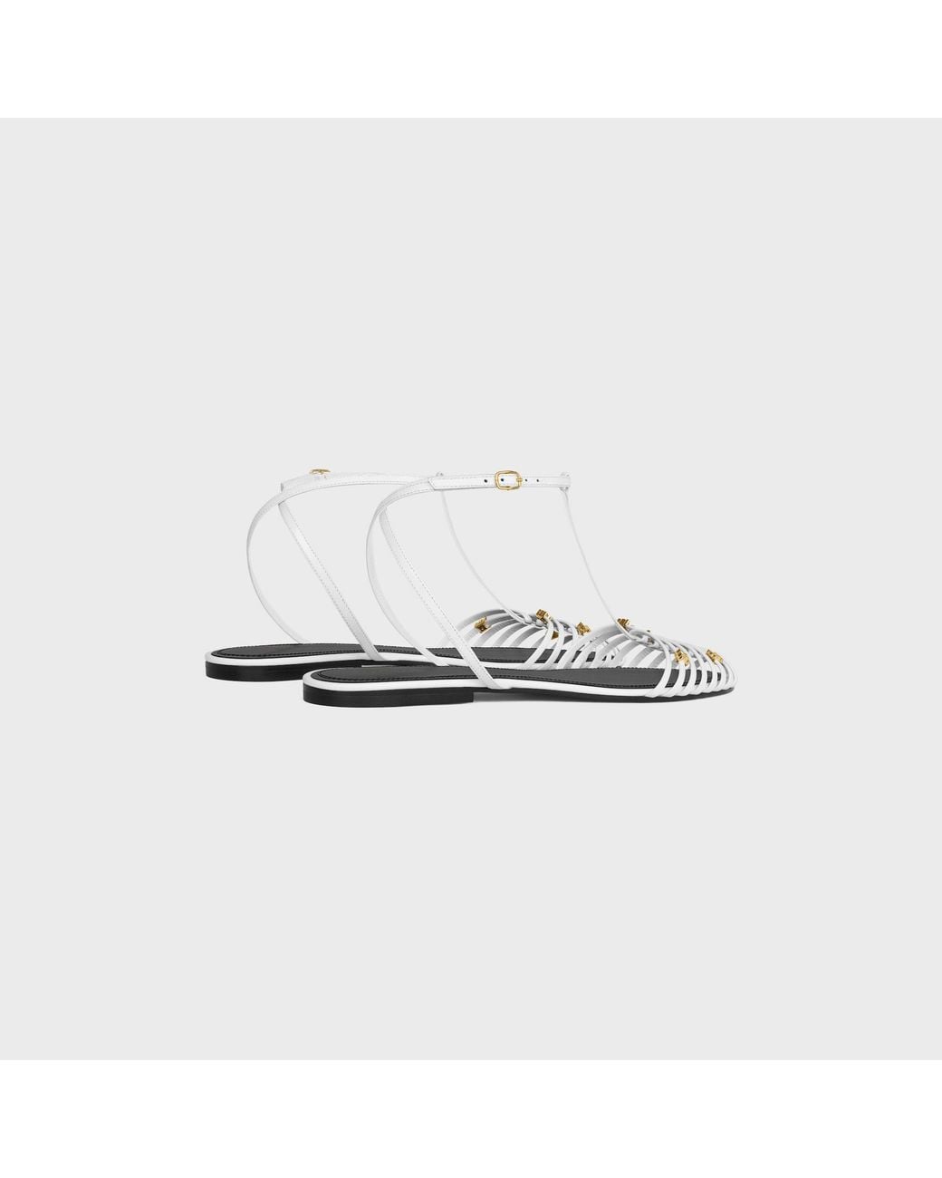 Céline White Cage Flat Sandal