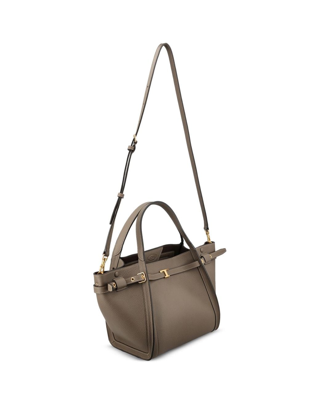 Tod's Brown T-Plaque Top Handle Bag
