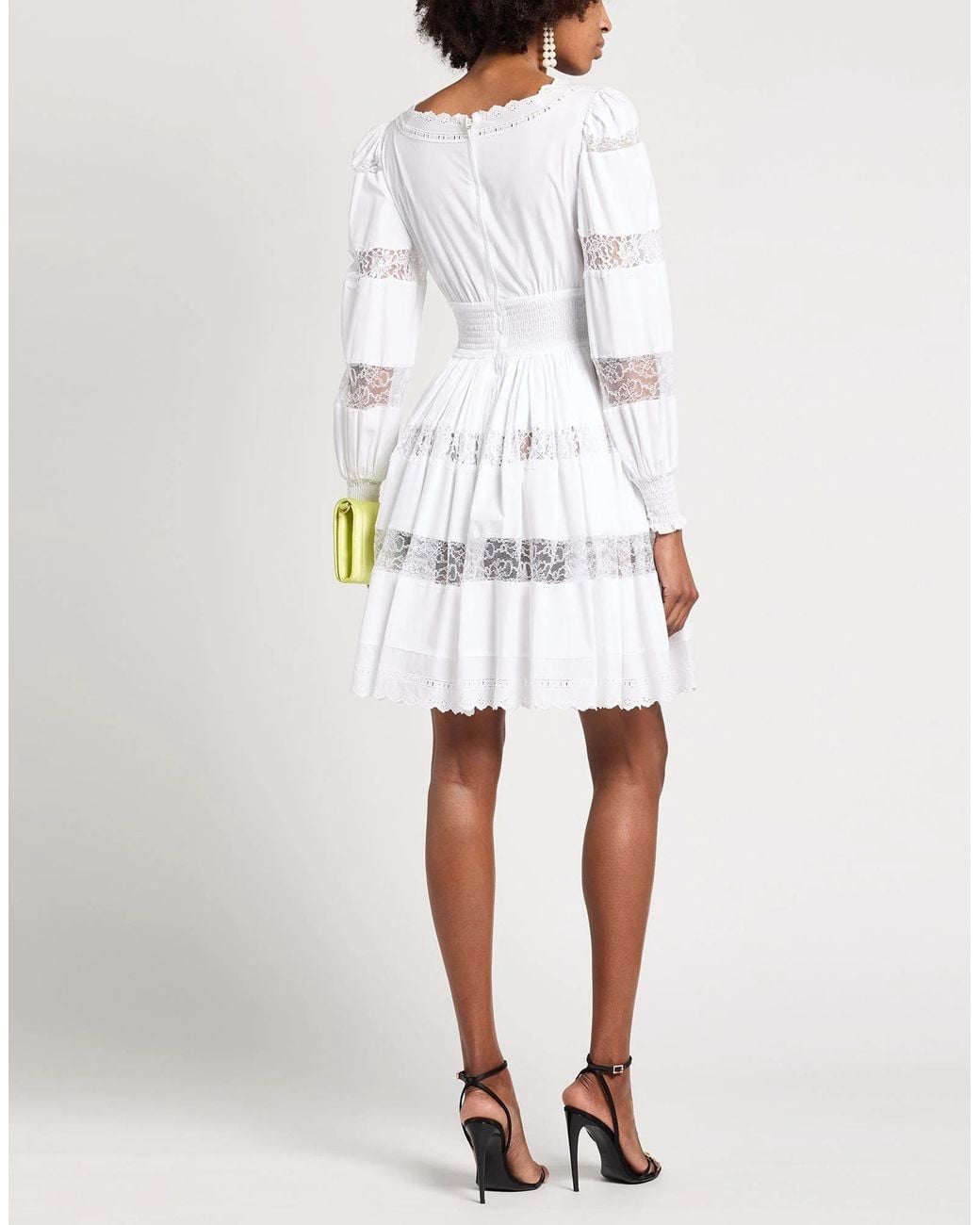 Dolce & Gabbana White Long-Sleeve Lace Dress