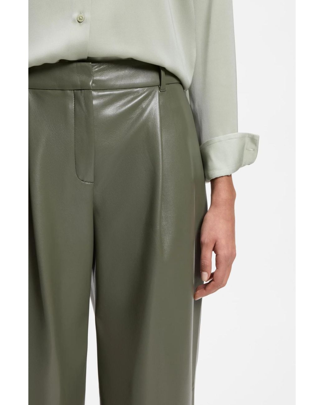 Boss Green Pleated Wide-Leg Trousers