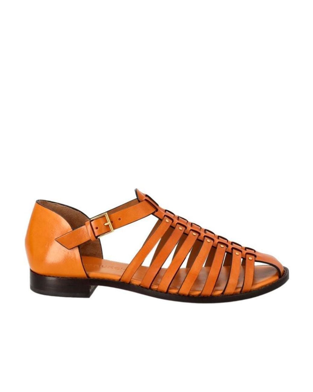 Tory Burch Brown Logo Embossed Flat Sandals